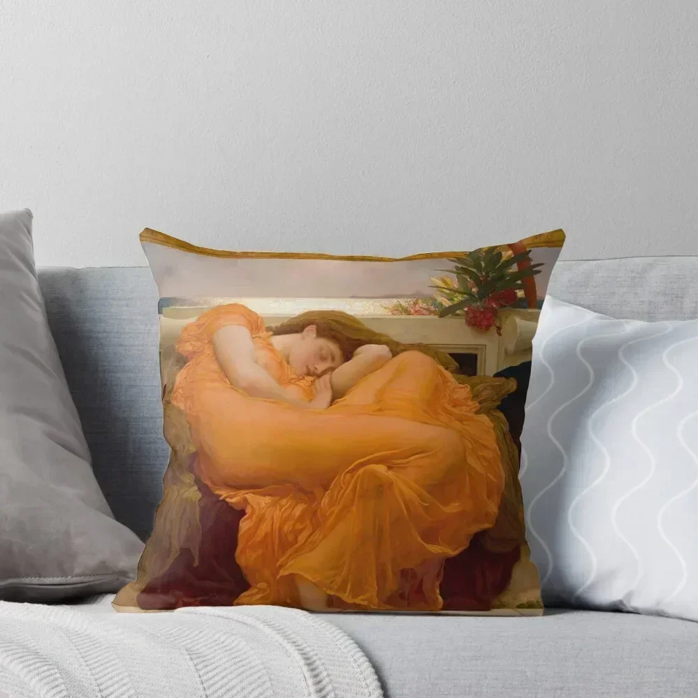 Flaming June - Sir Frederic Leighton 1895 Throw Pillow Couch Pillows pillow pillowcase Decorative Cushion Cover pillow