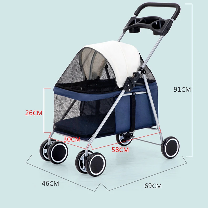 Cheap 4 Wheel Small Pet Stroller For Cat/Pet Fold Travel Stroller Small Dog For Pet Travel /Wholesale Dog Stroller Pet Carrier