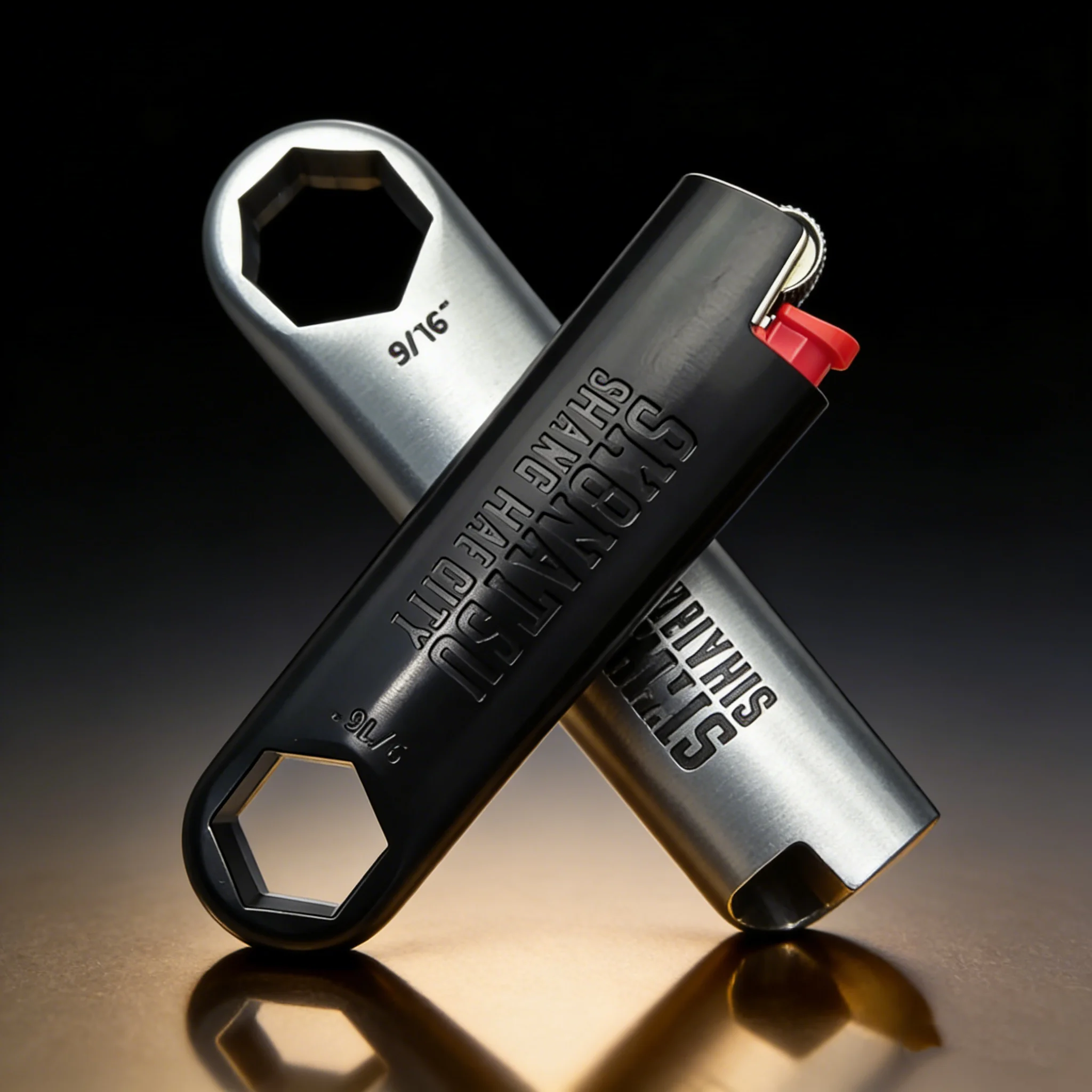 Durable Metal Bic J5 Lighter Case, EDC Keychain Lighter Holder Sleeve with Wrench, Portable Lighter Protector for Bic J5