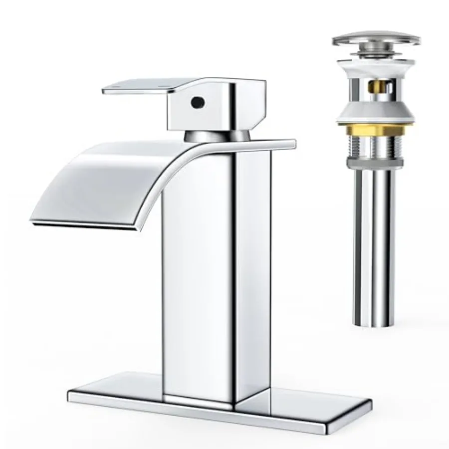 

Смеситель для ванной комнаты с эффектом водопада, однорычажный, для раковины с 1 или 3 отверстиями, из нержавеющей стали, с выдвижным изливом