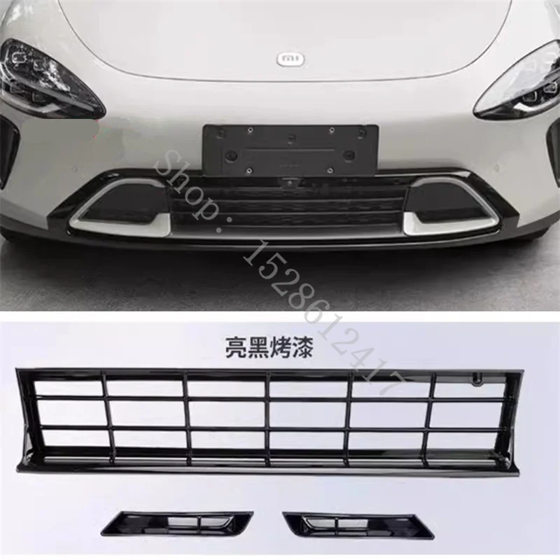 For Xiaomi SU7 2024 2025 Car accessories ABS Front bumper grille three-stage insect and dust screen protective cover Trim