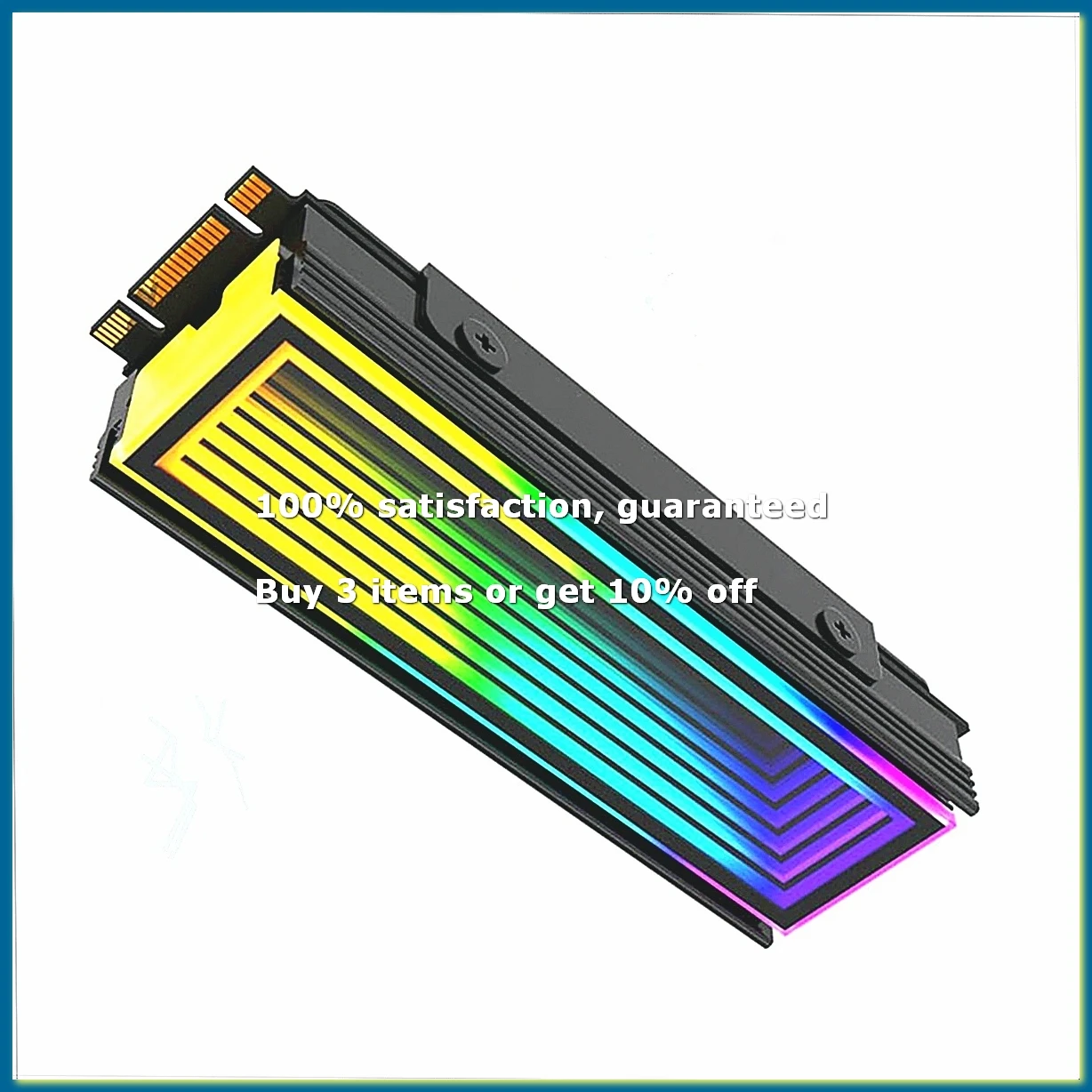 M.2 ARGB Computer Radiator 2280 SSD M2 Radiator PC RGB M.2 Nvme Cooler Heatsink Endless Abyss Effect,Black-DTB3