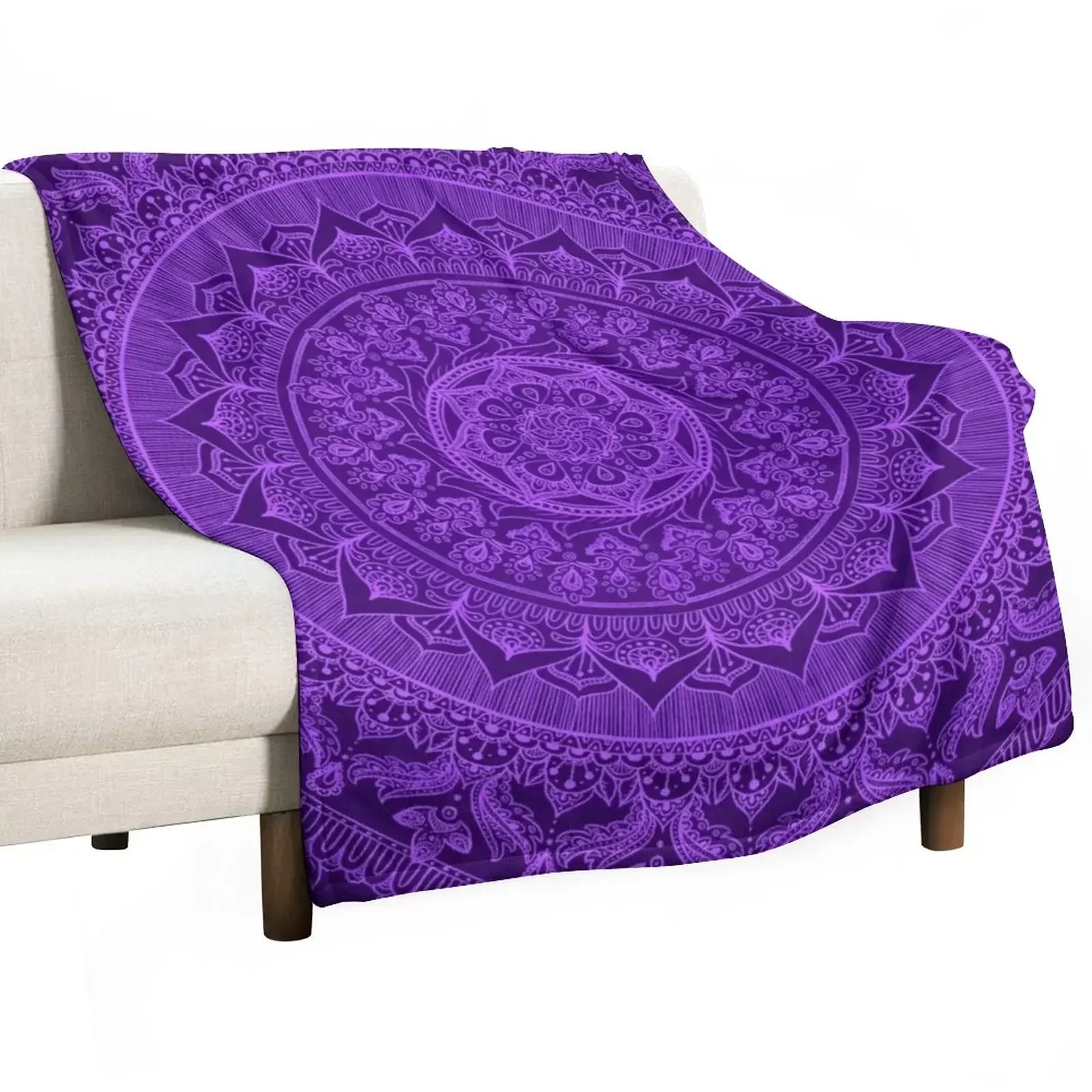 

Mandala Divine Purple Throw Blanket for babies Moving Bed Soft Plush Plaid Blankets