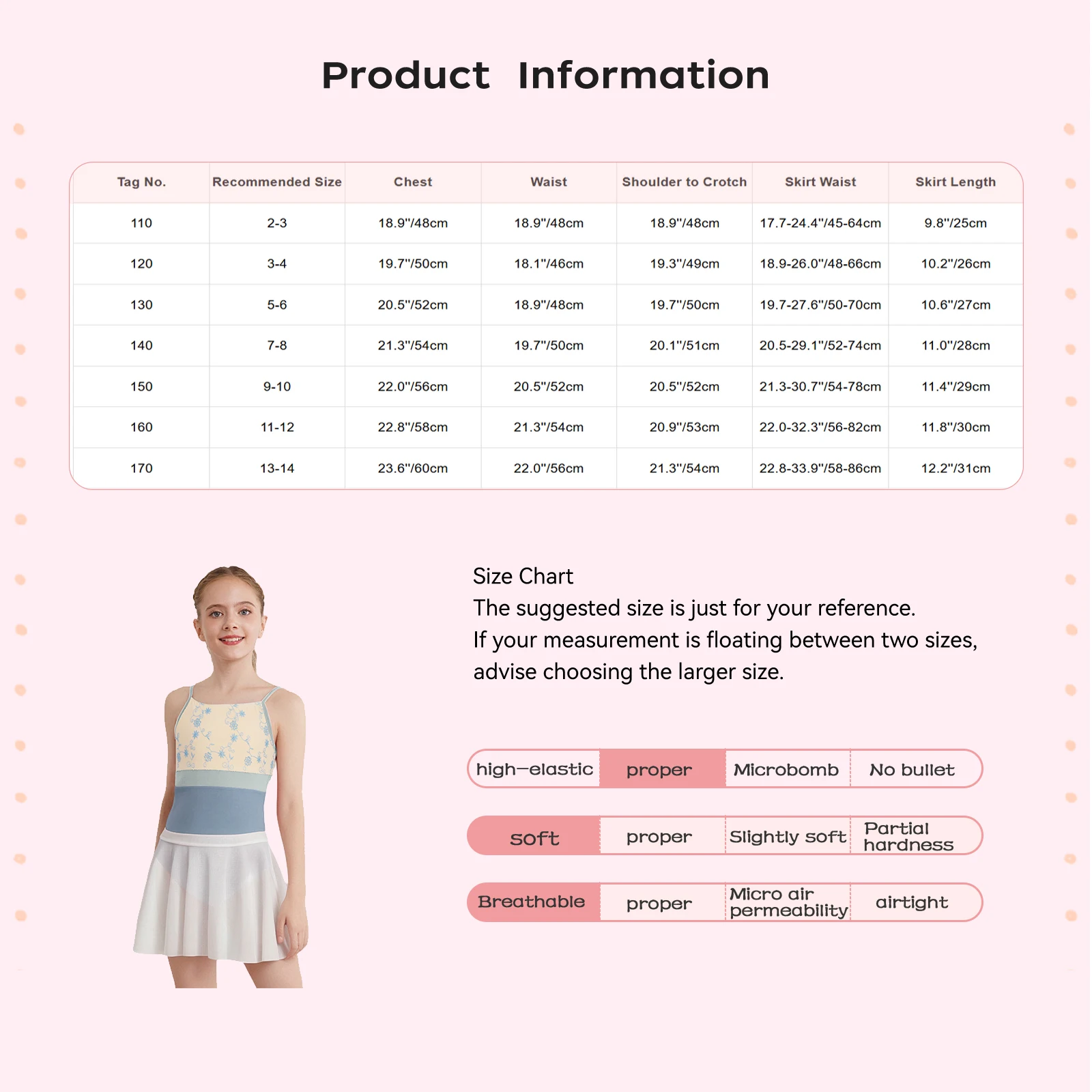 Kids Girls Ballet Leotard Outfits Floral Embroidery Sleeveless Spaghetti Straps Color Block Leotard+Skirt Lyrical Dance Dress