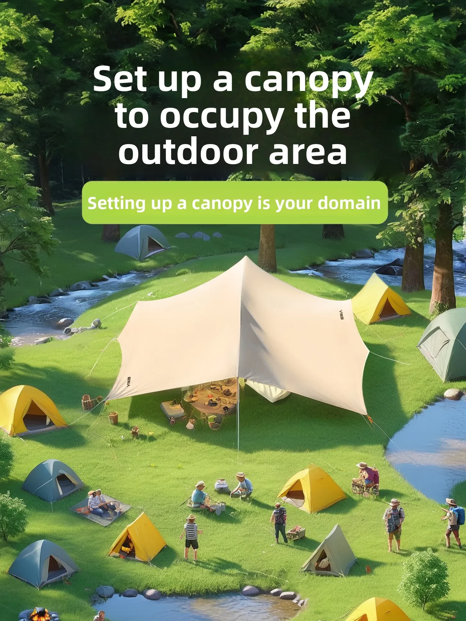 Vinyl canopy tent outdoor camping new type of integrated free construction quick-opening sunscreen shading shed