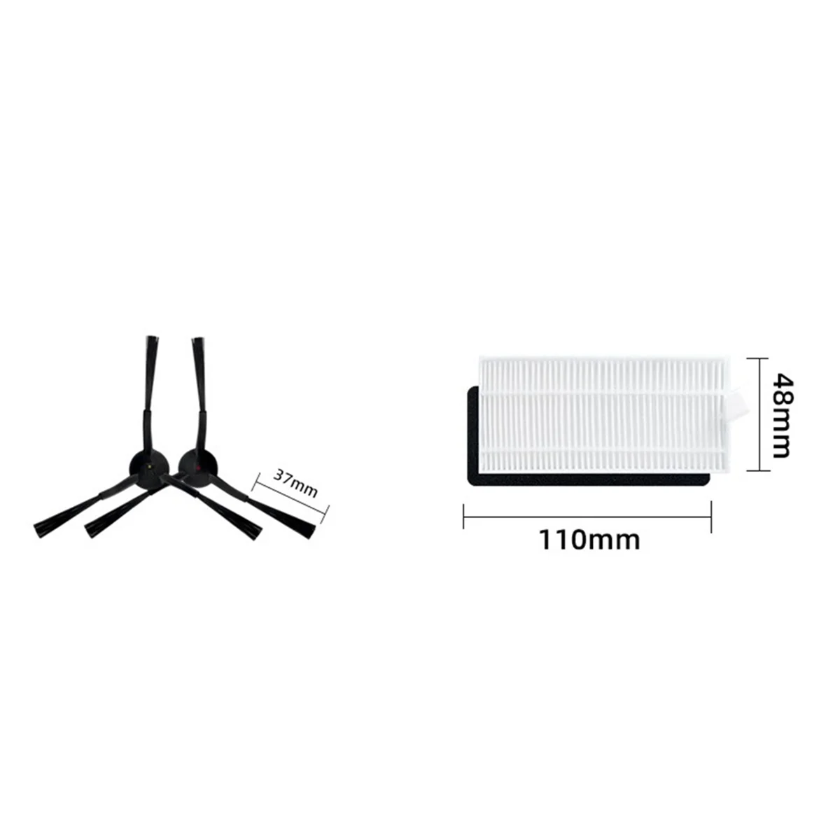 La nueva bolsa de polvo con filtro HEPA de Cepillo Lateral de repuesto para piezas de Robot aspirador T10S