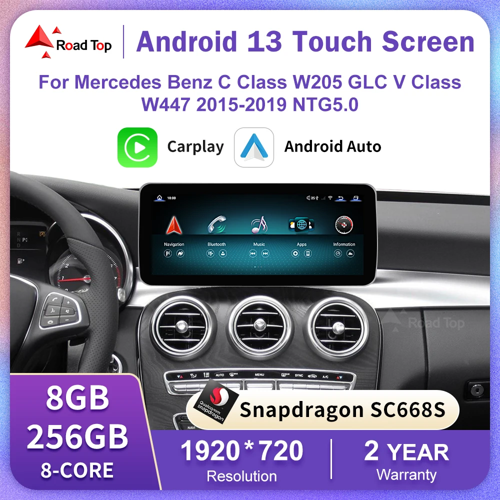 

Android 13 Touch Screen for Mercedes Benz W205 GLC C V Class w447 2015-2019 GPS Wifi LTE BT With Carplay Android Auto Car Radio