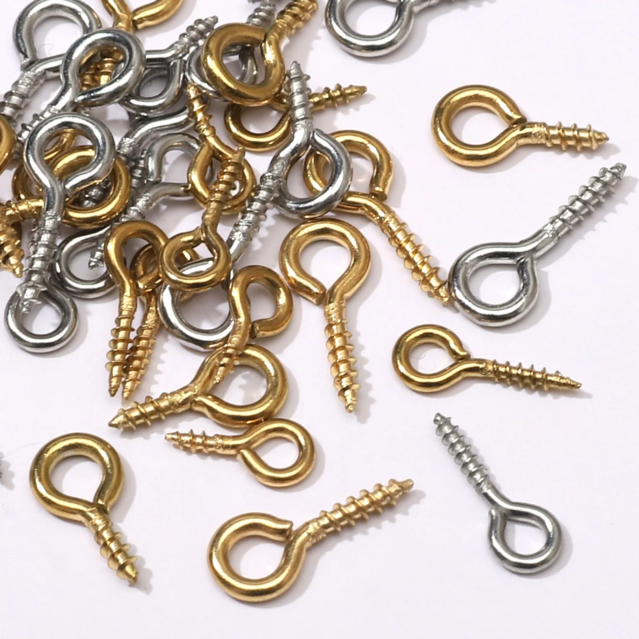5-50pcs/bag Stainless Steel Eye Pins Gold/Rhodium Color Tiny Mini Eye Pins For Jewelry Making Charms Pendants Handmade Supplies