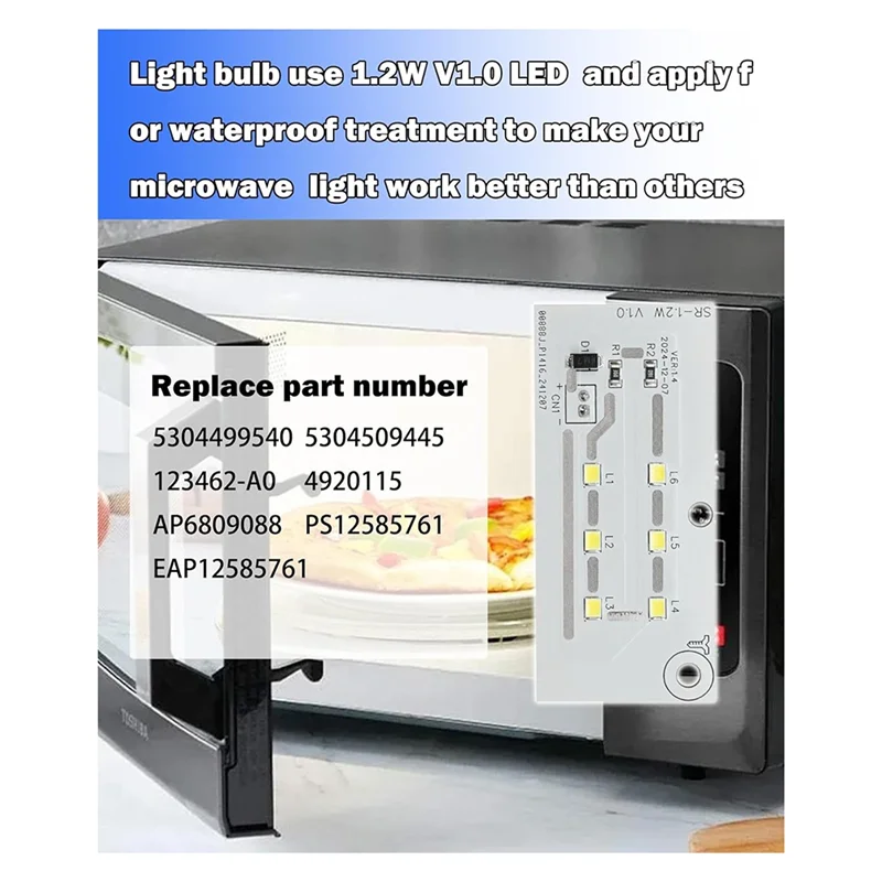 

A74G-LED Microwave Illumination Board For Frigidaire, , Electrolux Models, Replaces 5304517872 5304499540