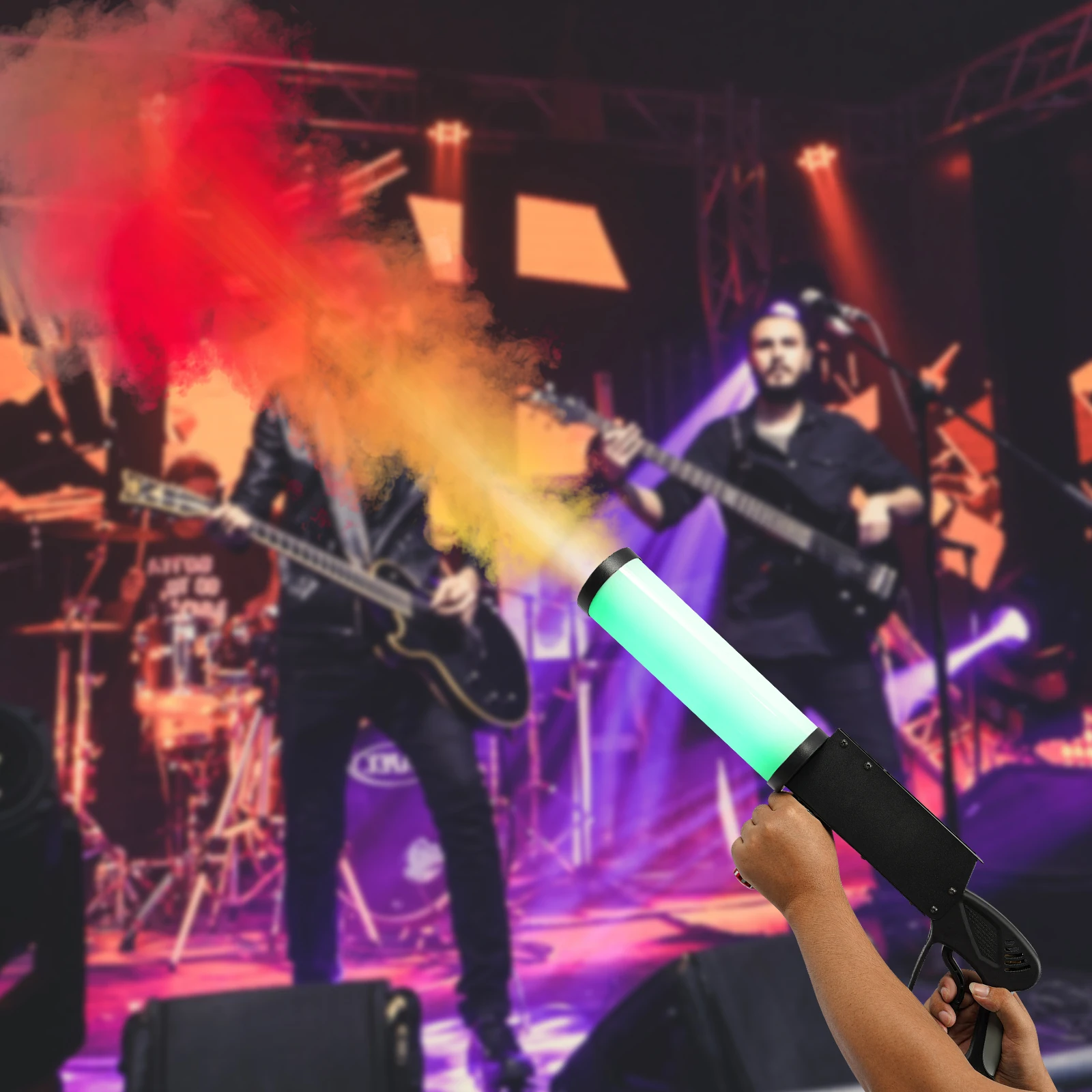 Handheld Fog Gun Smoke Machine with LED Lights and 3 Meter Gas Hose, Stage Effect Fogger Smoke Gun for DJ, Party, Club, Bar