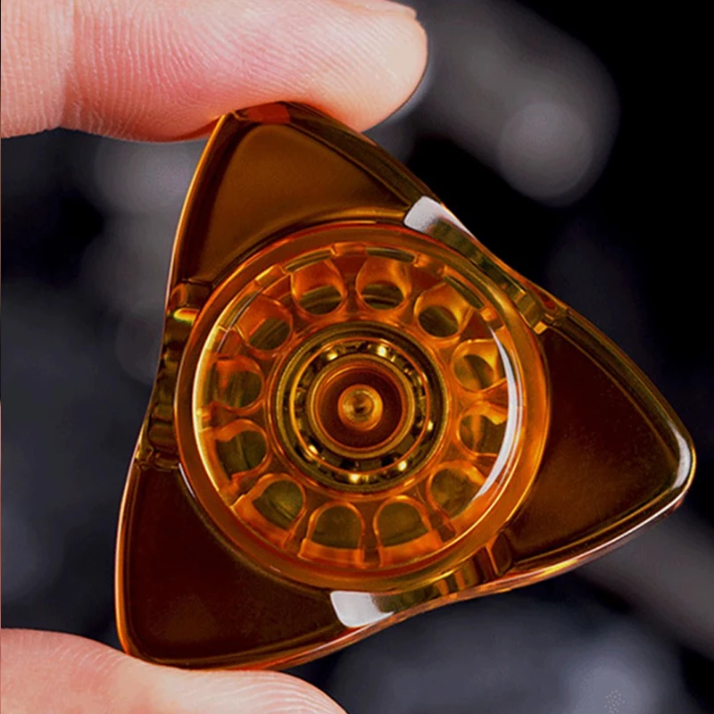 Transparent Amber PEI Fidget Spinner Adults EDC Hand Spinner Fidget Toys ADHD Autism Fingertip Gyro Stress Relief Spinning Tops