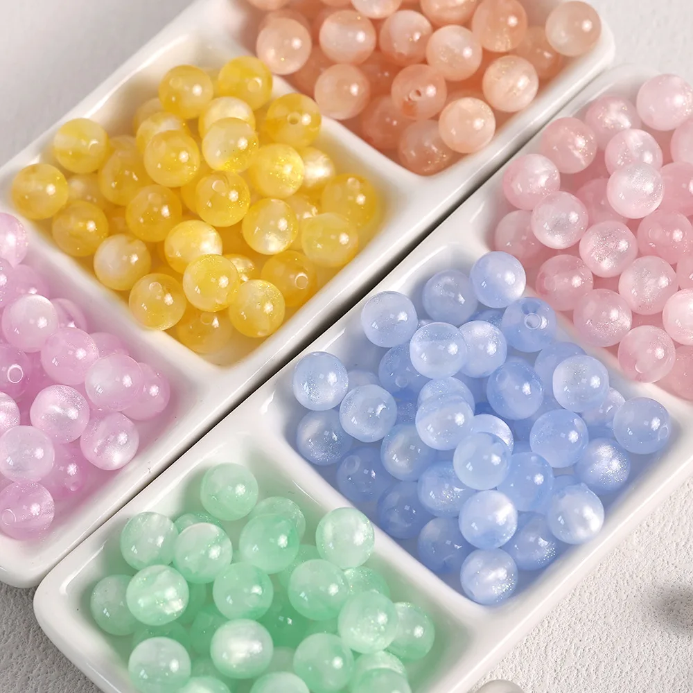 10mm/30 stücke Bunte Harz Cat Eye Runde Lose Perlen Für Frauen Geschenke Schmuck Machen DIY Armbänder Halsketten handgemachte Accessoires