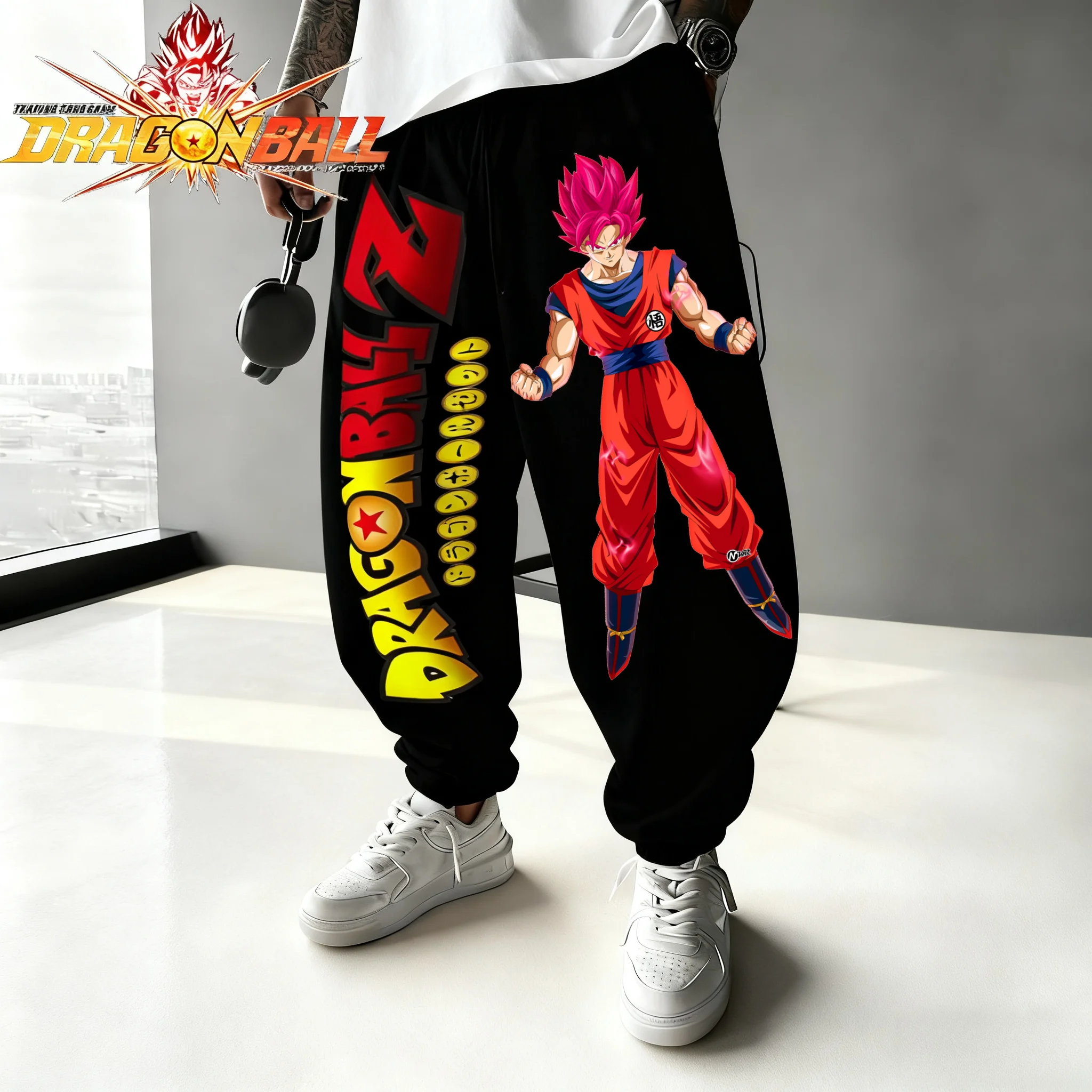 

2025 Autumn/Winter Japan Anime Dragon Ball Super Saiyan Goku Cotton Print Sweatpants Trendy Men Street Loose Fashion Cuff Pants