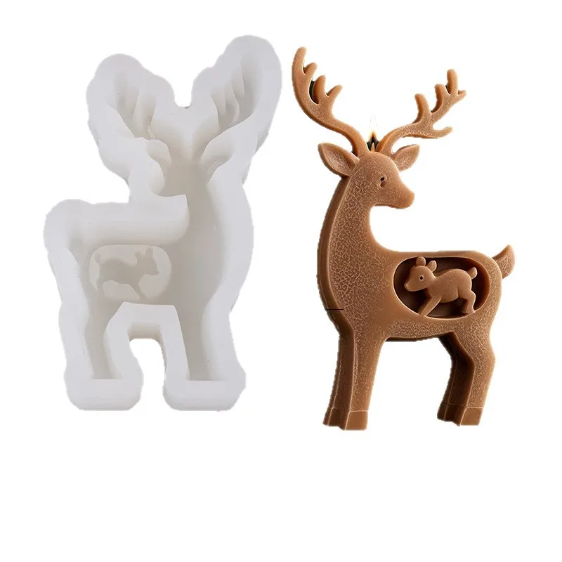 Elk Candle Silicone Mold Christmas Deer Aromatherapy Soap Or