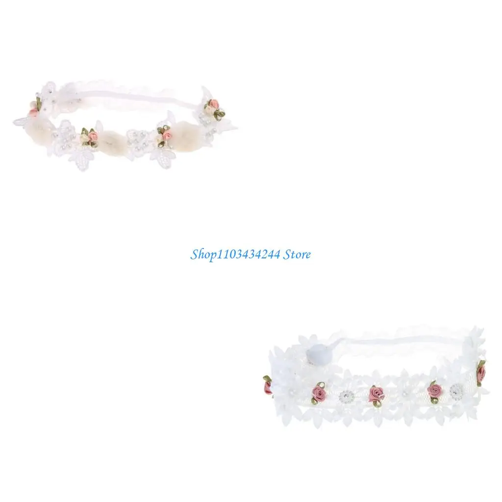 

Flower Charm Baby Headband Hair Band Handmade Headwear Girls Hair Adorment