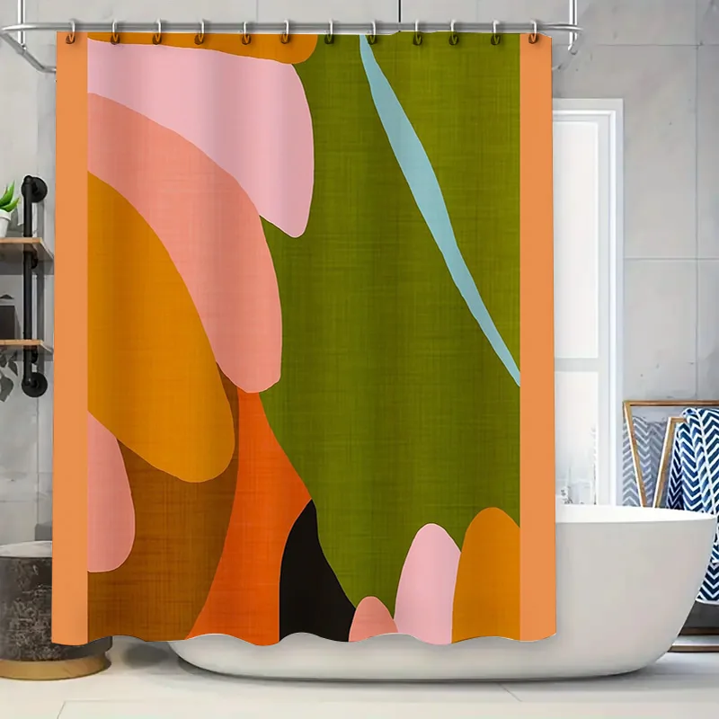 

Занавеска для душа с абстрактным узором, водонепроницаемая, современный декор для ванной комнаты, моющийся набор вкладышей, винтажный фермерский дом, фон в прибрежном стиле