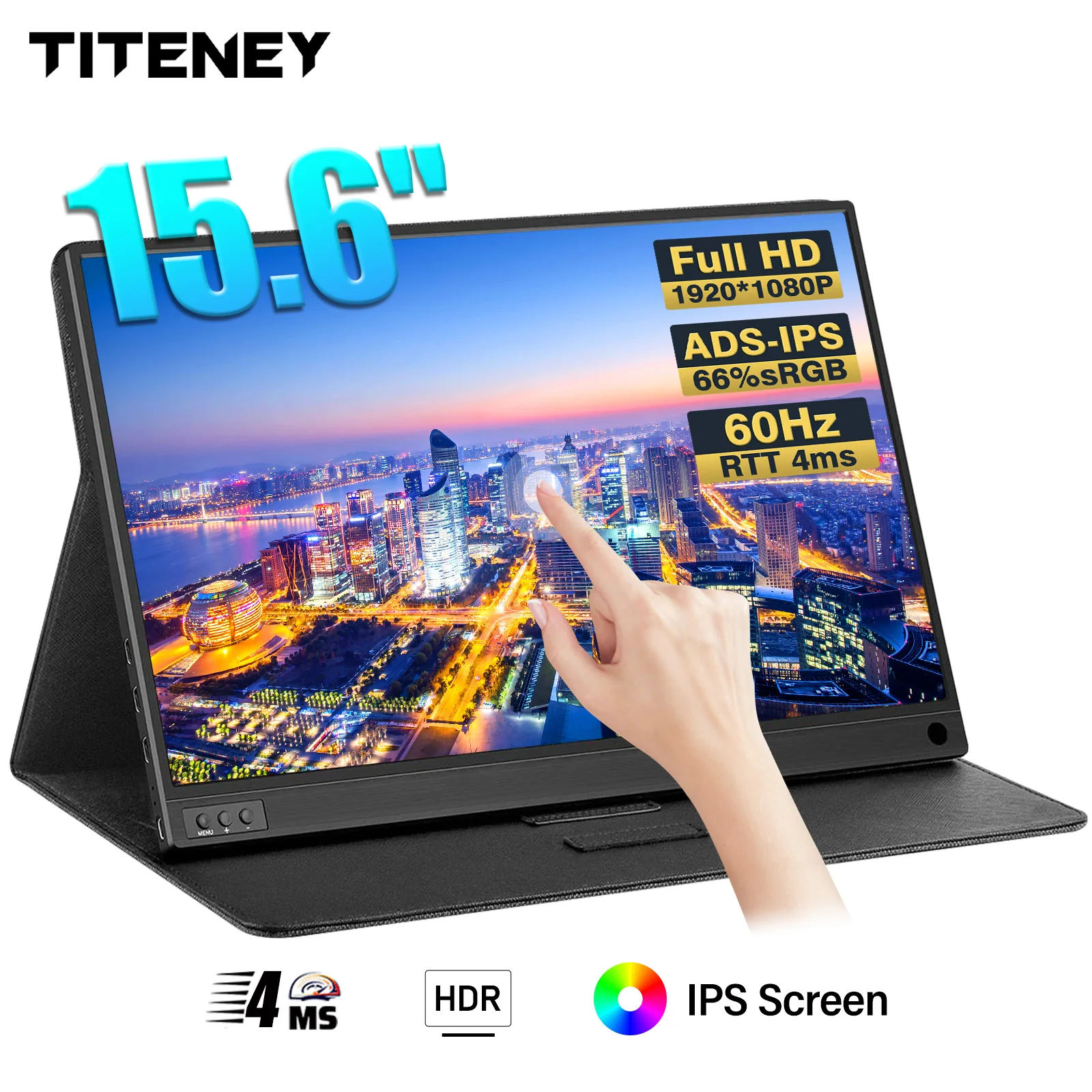 

TITENEY 15.6inch touch portable monitor 60hz FHD IPS usb type c travel monitor for laptop,phone,xbox,switch and ps5