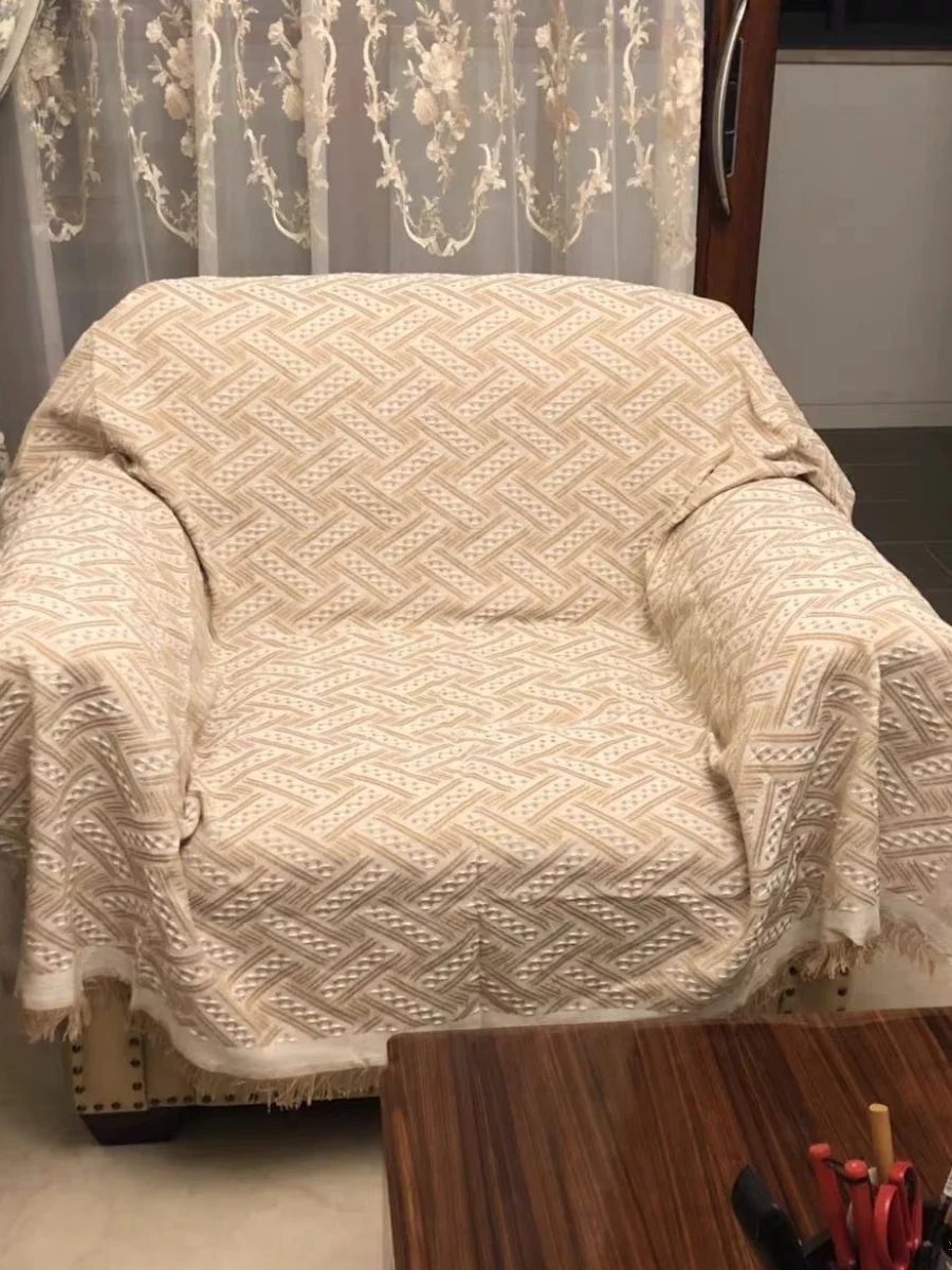 

Простой универсальный чехол для дивана в стиле ретро, пылезащитная накидка, нескользящий коврик, тканевая защита для дома в китайском стиле