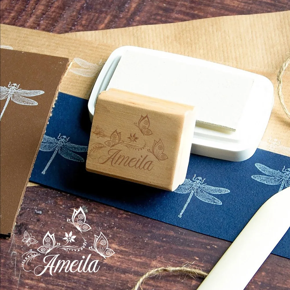 1PC Diy Customizable Name Wooden Seal Office Supplies, Seal Supplies Personalized Name Wooden Seal ldeal for Labeling and Crafti