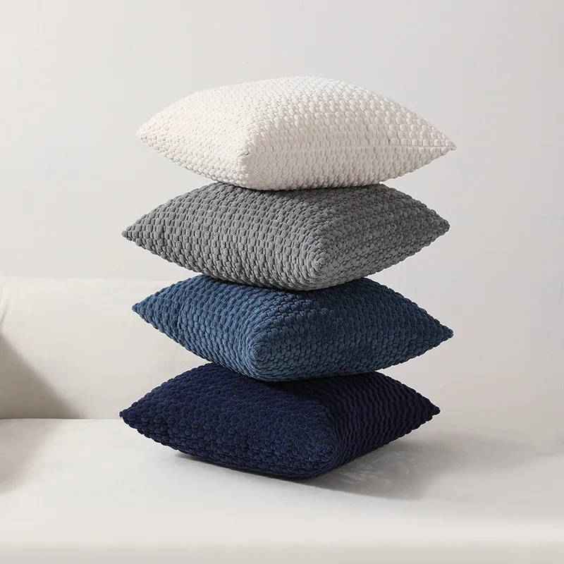 3D Bubble Particle Corduroy Pillowcase 45/50/60CM Hotel Home Living Room Sofa Plush Back Cushion Cover