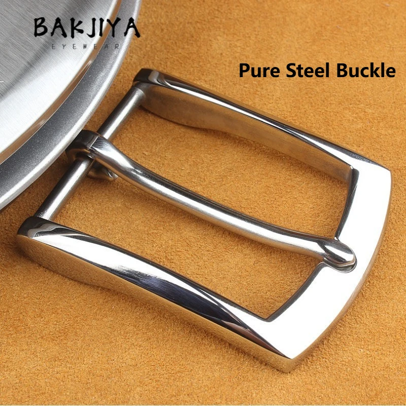 New Stainless Steel Belt Buckle Head Men's Leather Pin Buckle Waist Band Top-Grain Cowhide Pants Waistband Inner Diameter 4cm