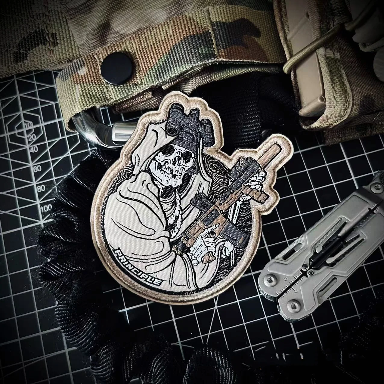 Ghost Squad Embroidery Hook&Loop Tactical Patches Military Skull Sniper Rifle Morale Badges Armband Combat Backpack Stickers