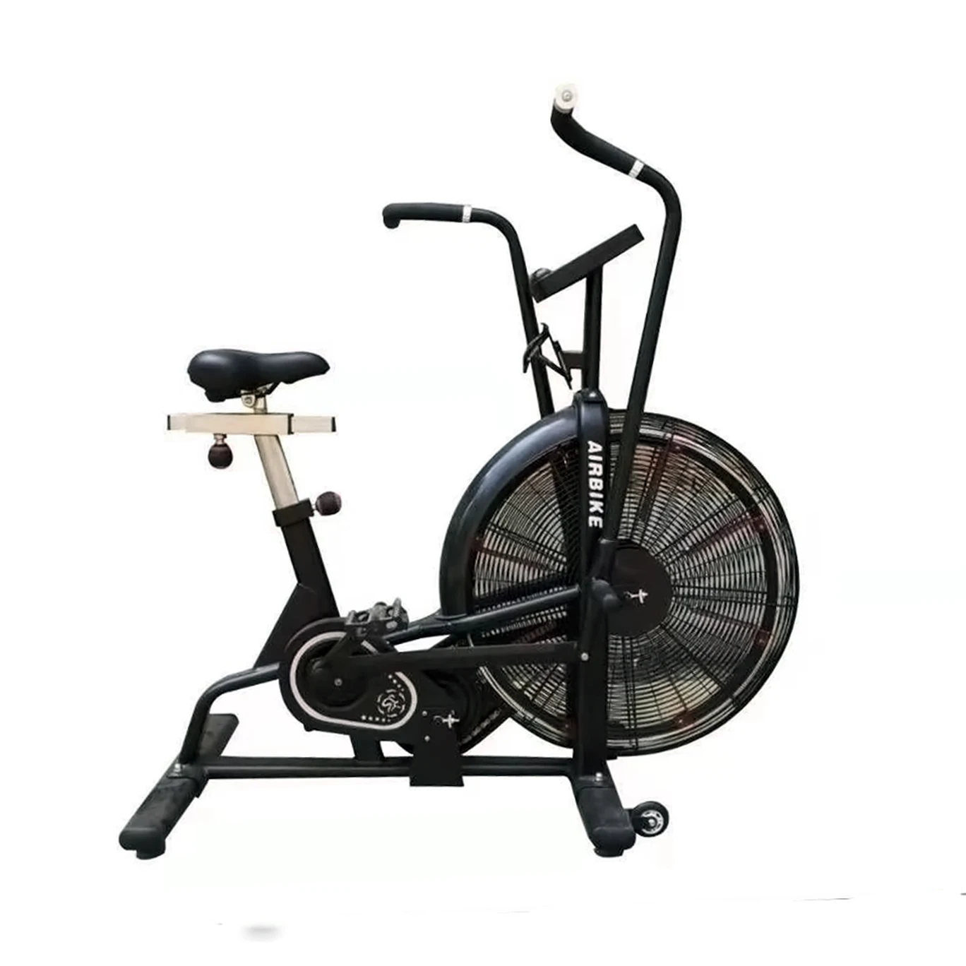 Bicicleta de aire profesional con sistema de doble transmisión por correa y cadena para entrenamiento funcional HIIT y CrossFit