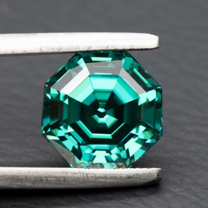 

Moissanite Stones Natural Emerald Green Color Octagon Shape DIY Advanced Charms Jewelry Rings Earrings Making