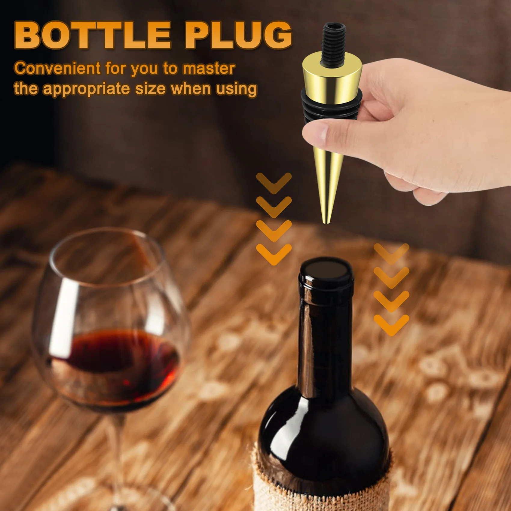 A04G-10 Pieces Blank Bottle Stopper With Threaded Post Metal Wine Stopper Inserts Set Hardware For Wood Turning DIY Project