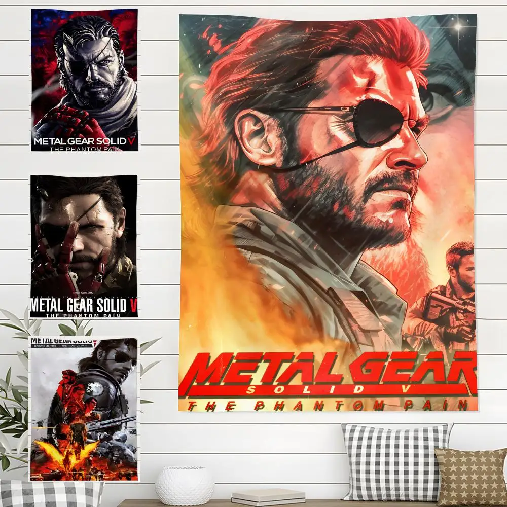 Videospiel-M-Metal Gear-Wandteppich für den Innen- und Außenbereich, Wohnzimmer, Schlafzimmer, Terrasse, langlebig, vielseitig einsetzbar, für den Einsatz bei jedem Wetter