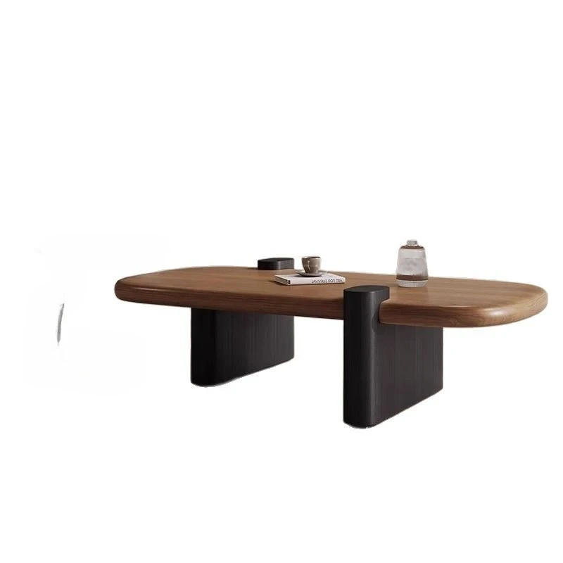 Medieval minimalist coffee table combination, high-end creative retro style, modern light luxury walnut coffee table