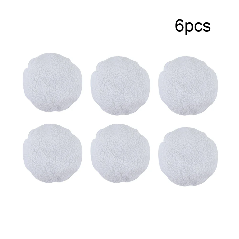 Easy Fit High Quality Polishing Pad 6 Pcs Soft Wool Bonnet Buffer Pads For 9 Inch &10 Inch Imitation Lamb Cashmere