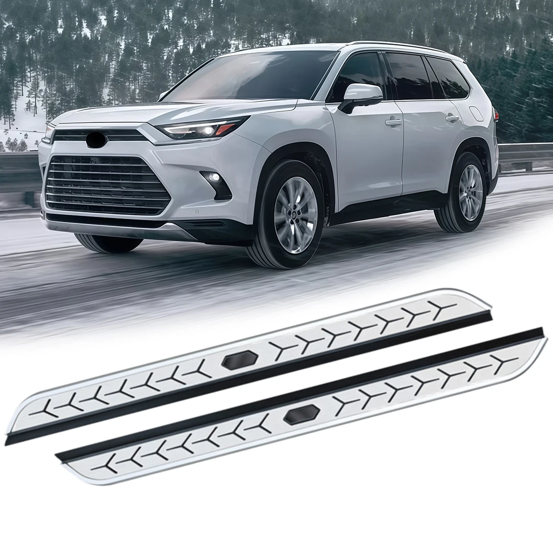 2 قطعة يناسب تويوتا جراند هايلاندر 2024 2025 2026 باب ثابت الجانب خطوة الألومنيوم تشغيل مجلس دواسة خطوة بار السكك الحديدية مجلس