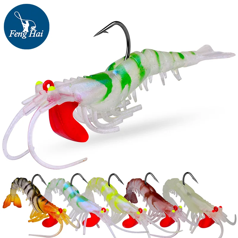 

Luminous Sinking JIG Head Shirmp Bait Sharp Hooks VIVID Multinodal Soft shrimp Broken Shrimp Split Fishing Shrimp Soft Lure