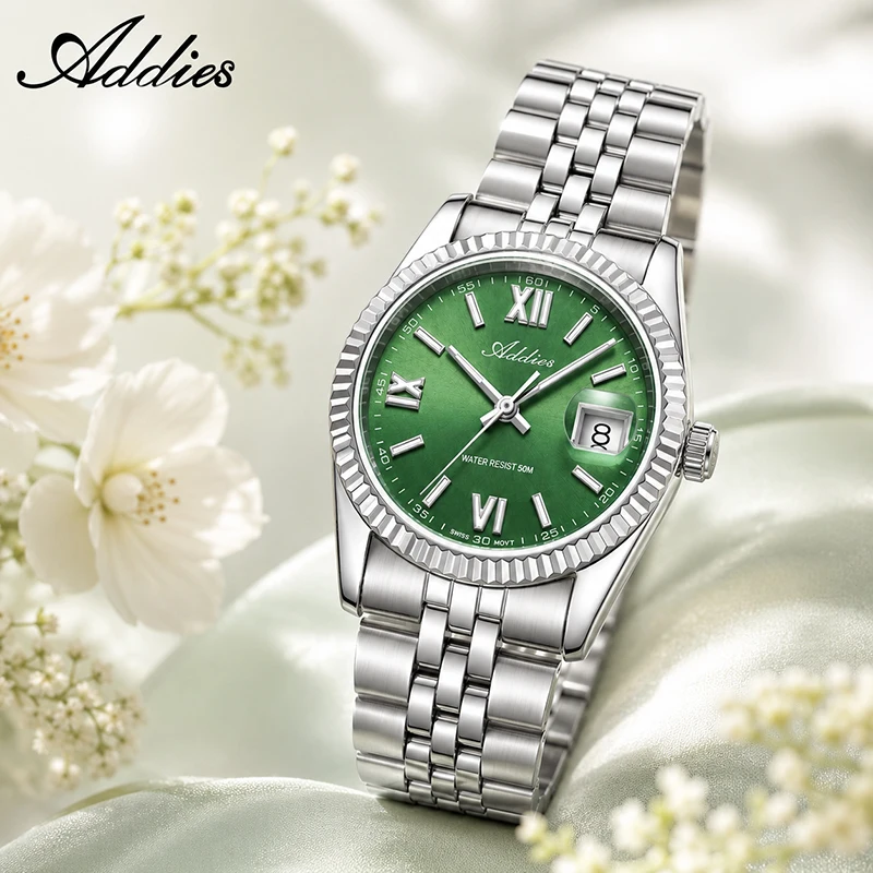 Addies Sapphire Crystal Woman Wriswatch Swiss 585 Quartz 316L Stainless Steel 50m Waterproof BGW9 Super Luminous Ladies Watch