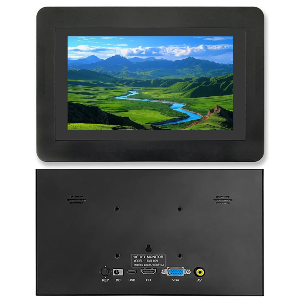 

7 10.1 Inch for Raspberry Pi 3B4B5B LCD HD Display HDMI/VGA Interface 1024*600 Resolution Portable Display PC Secondary Screen