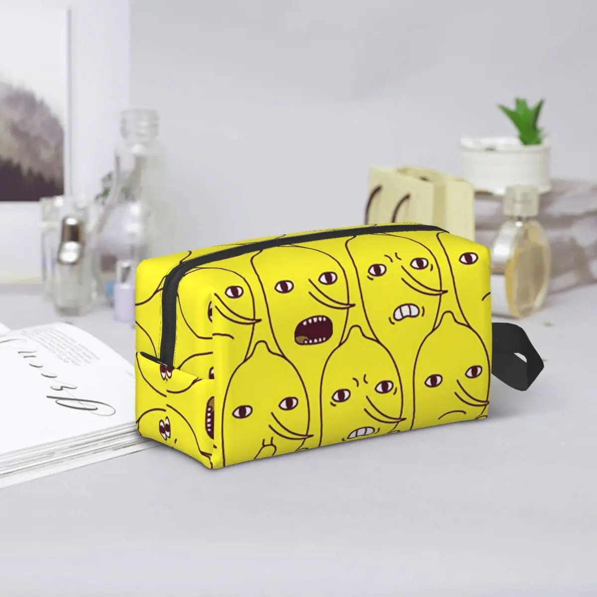 Lemongrab-bolsas de cosméticos para mujer, bolsa organizadora de maquillaje de viaje, almacenamiento de artículos de tocador, estuche para lápices