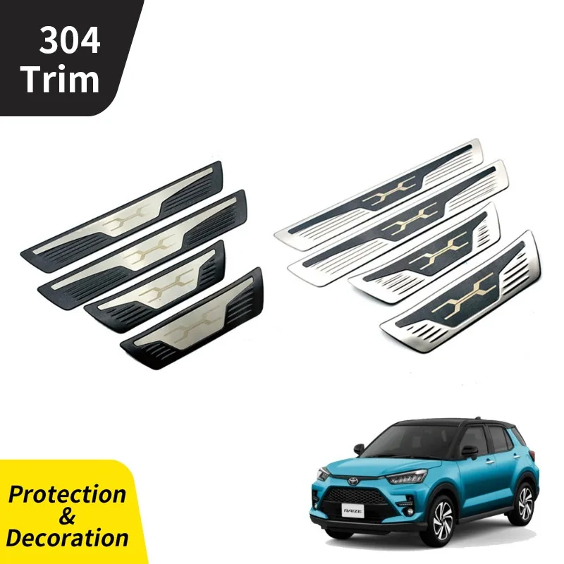 Suitable for Toyota 2020 Raize Welcome Threshold Bar Step 4 Pcs High Quality Stainless Steel Automotive Styling Accessories