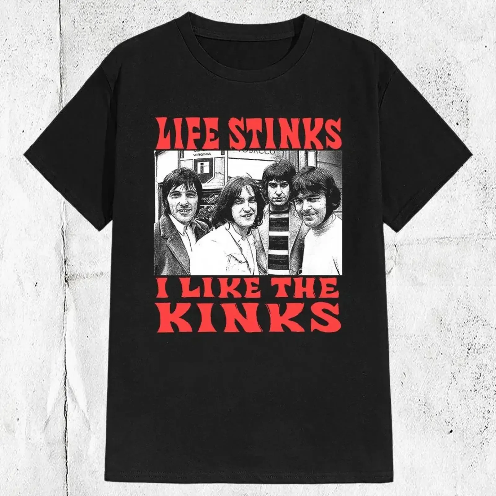 NEU The Kinks Band Kurzarm Baumwolle schwarz S 5XL T Shirt CM530 vintage Washed homme designer clothes Comfortable Slightly