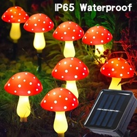 8/12/20 Pcs Solar-Powered Red Mushroom Lights Outdoor Garden Decor with 8 Lighting Modes  for Patio Pathway Party Garden Decor