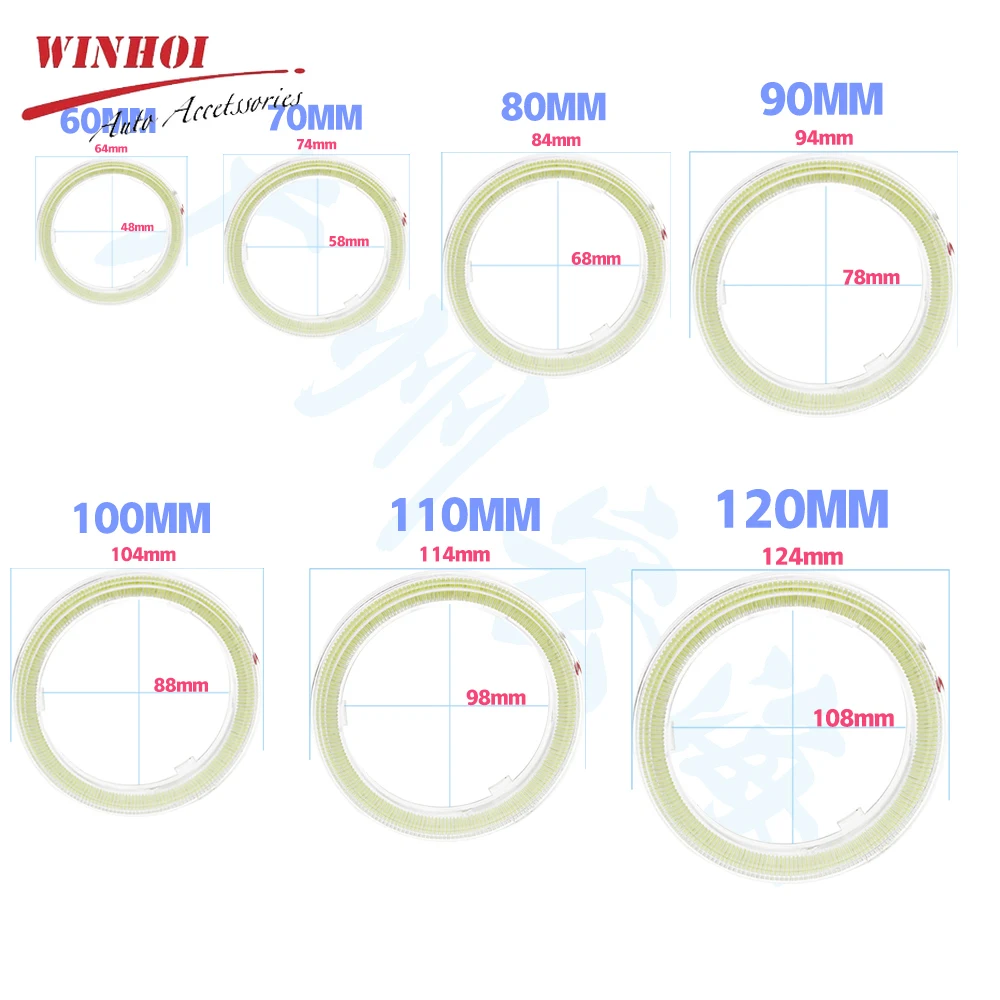 Led Angel Eyes White Red Blue Yellow Moto Halo Ring Light Angel\'s Eye Headlamp DRL Daytime Running Lamp Led Bulb Car Accessories