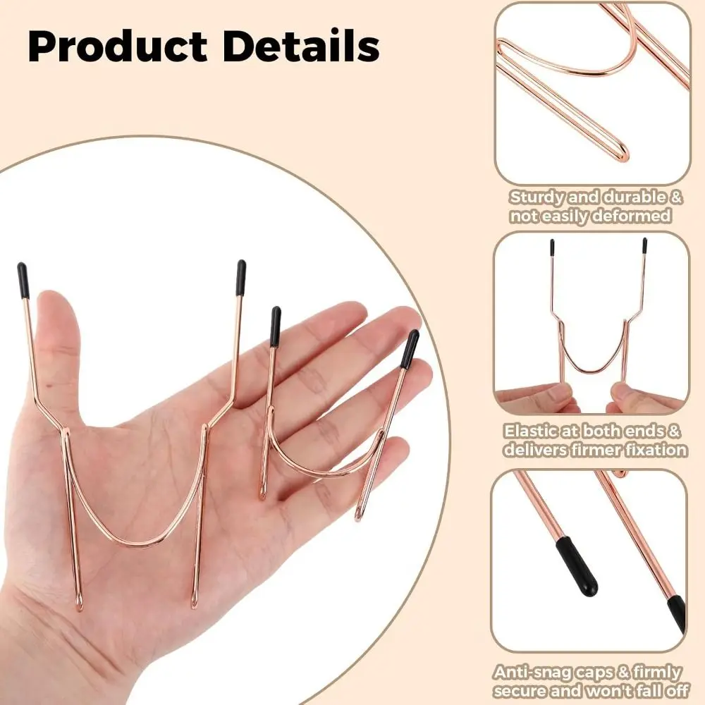 3pcs/set Metal Construction Sock Hoop Embroidery Set Anti-Slip Caps Rose Gold Color Hooping Aid Set Universal Embroidery Frame