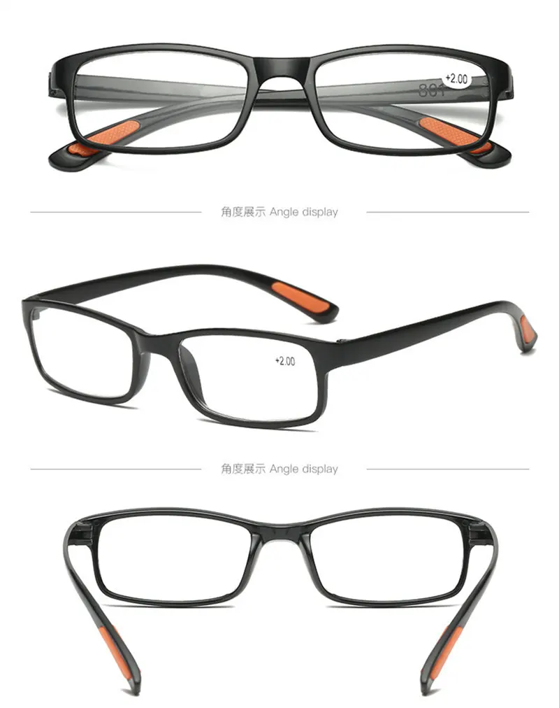 Gafas de lectura ultraligeras para hombre y mujer, lentes de lectura con montura, a la moda, 1,5 + 2,0 + 2,5 + 3,0 + 3,5