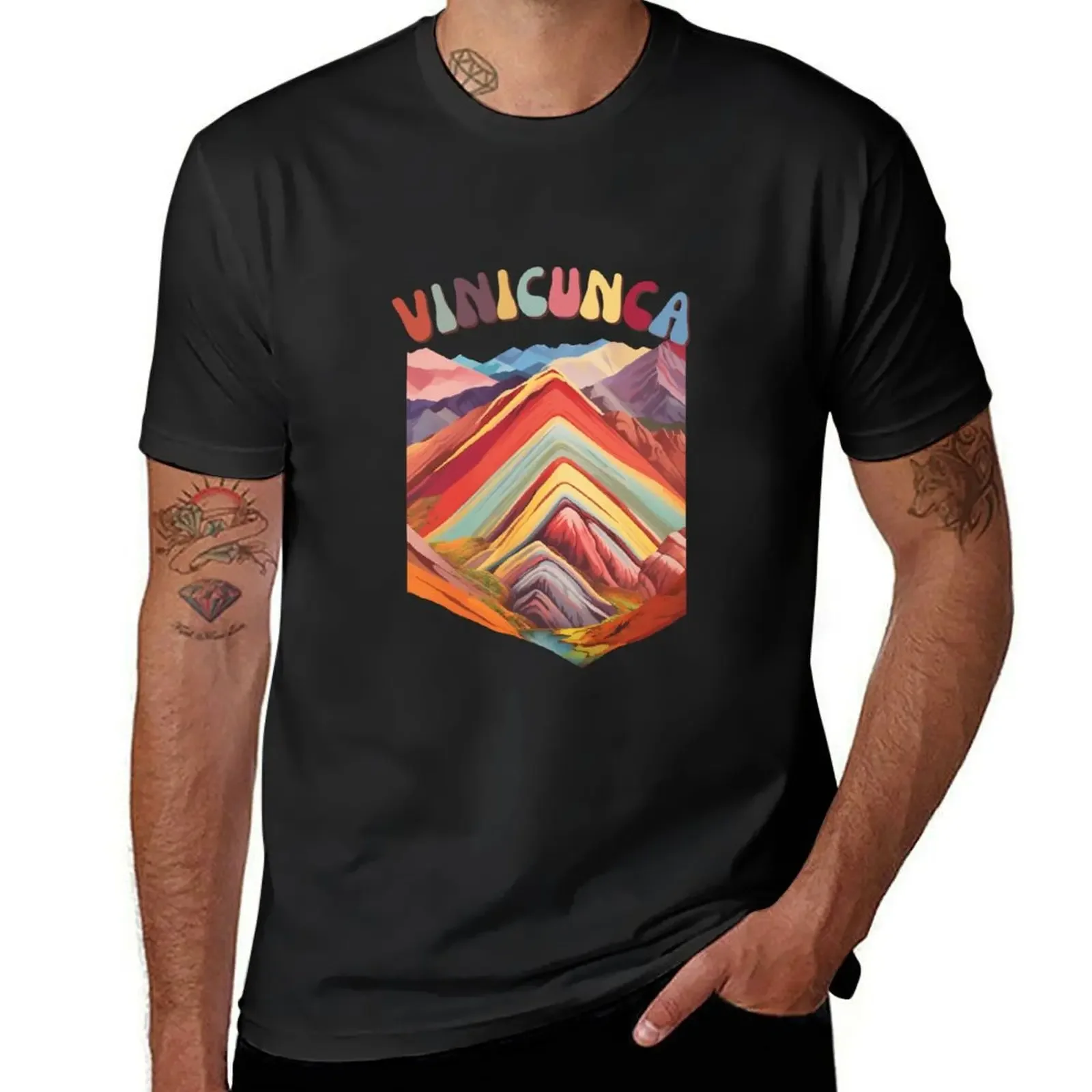 Vinicunca Rainbow Mountains of Peru T-Shirt Blouse shirts graphic tees rapper graphic tees compression shirt men