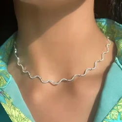 2025 New Arrival Micro Pave White Pink Tear Drop Cubic Zirconia Charm Bar Link Women Girl Choker Necklace Jewelry