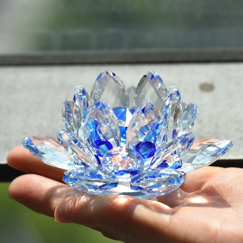 

Crystal Glass Lotus Flower Ornaments, High-end and Exquisite Collectible Figurines and Models, Girls' Festival Gifts Toys