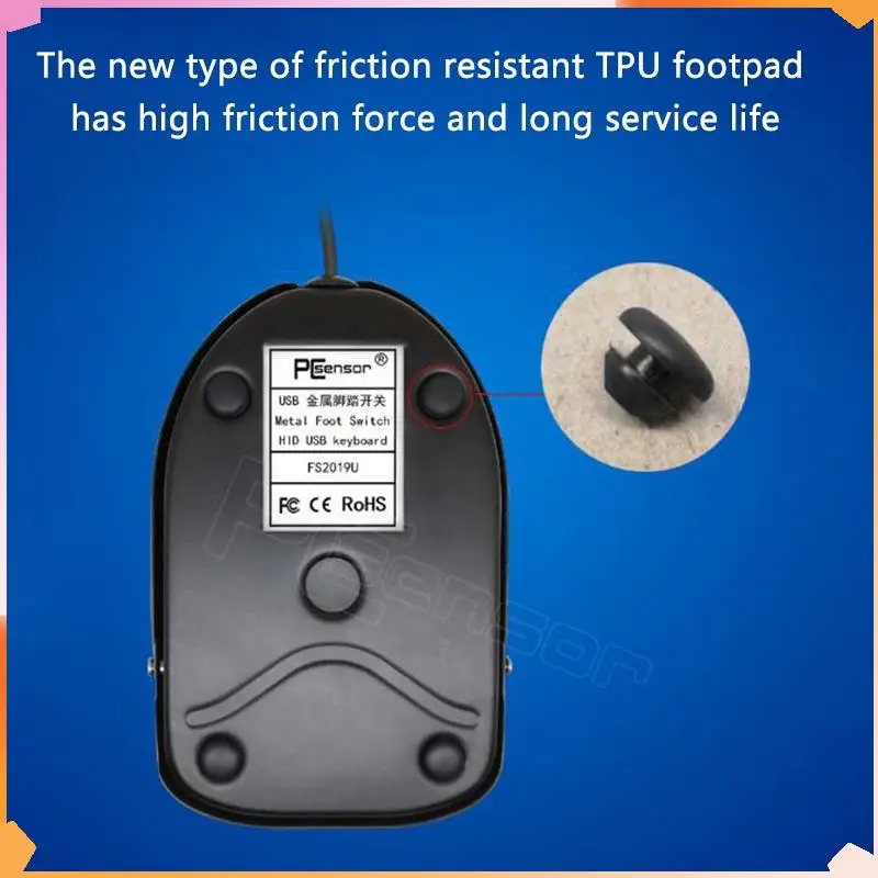 

B94A Pcsensor FS2019U Foot Switch, Wear-Resistant And Durable USB Foot Controller Suitable For Game Control And Instrument Contr