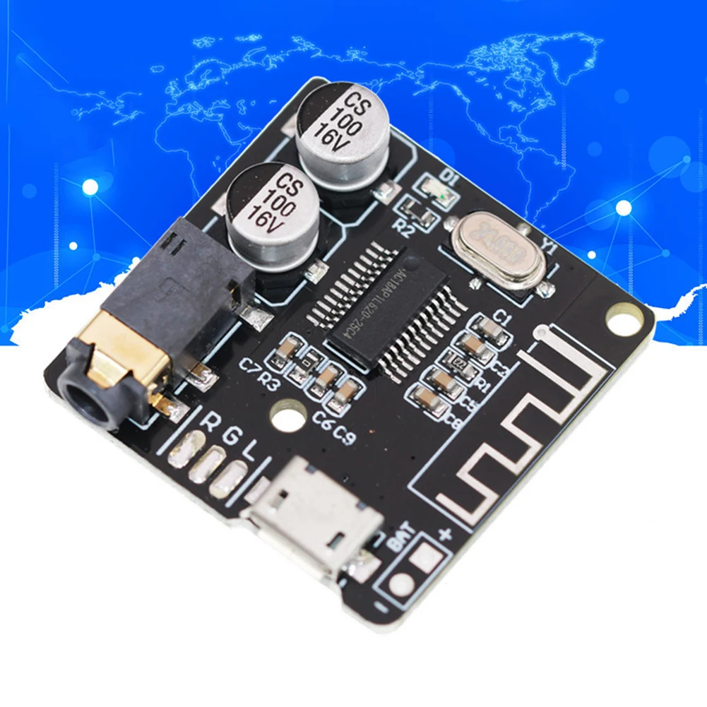 Bluetooth-compatible 5.0 Audio Receiver Board DC 3.7-5V MP3 Lossless Decoder Board Support MICRO USB Dual Channel for DIY