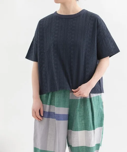 

Japanese Style Loose Fit Short Sleeve Embroidered Casual Top Women's T-Shirt Summer 2026 Cotton Other Material 100%