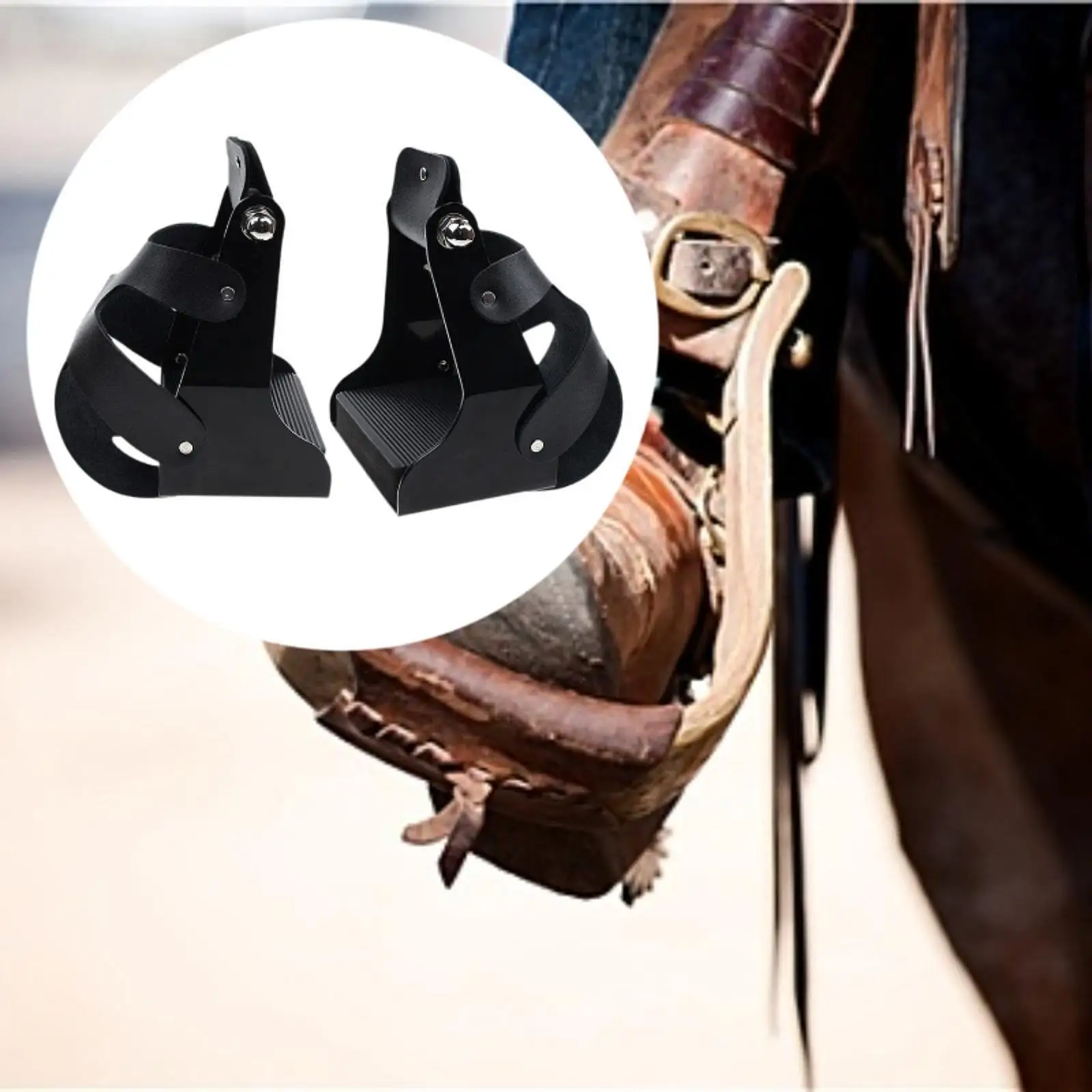 

2 Pieces Horse Riding Stirrups Horse Saddles with Cover Nonslip Protective Horse